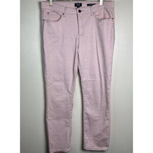 Jones New York Madison Skinny Ankle Jeans Women's 12 Pink Denim Stretch Low-Rise